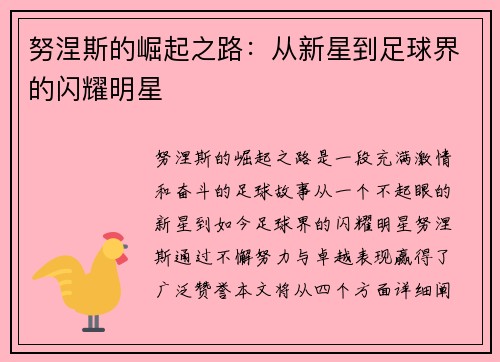 努涅斯的崛起之路：从新星到足球界的闪耀明星